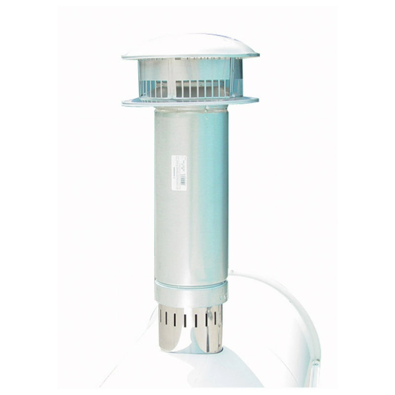 Heat Wagon EF1 6" flue stack with rain cap.