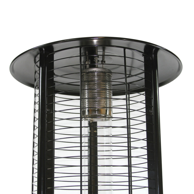 RADtec 80" Ellipse Flame Propane Patio Heater - Black with Clear Glass (41,000 BTU)