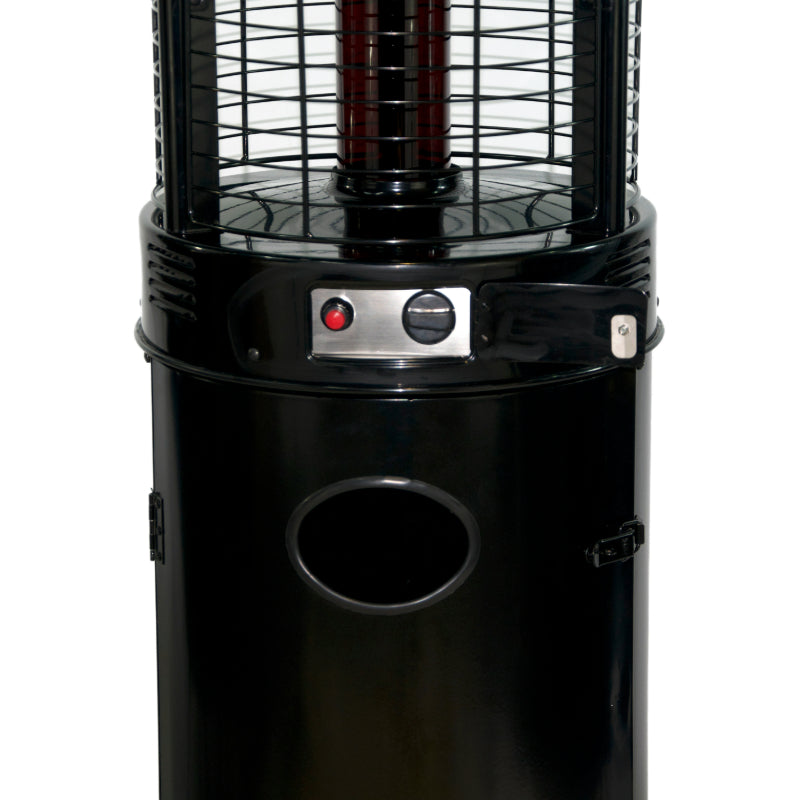 RADtec 80" Ellipse Flame Propane Patio Heater - Black with Ruby Glass (41,000 BTU)