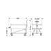 Technical drawing of the PolarCool Water Cart with dimensions labeled.
