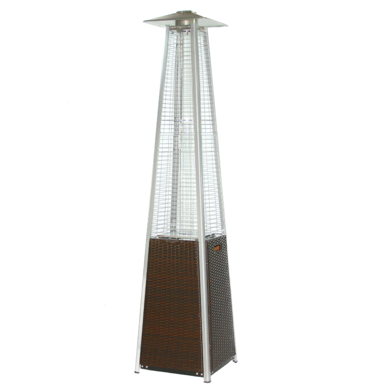 RADtec 89" Tower Flame Propane Patio Heater - Dark Brown Wicker (41,000 BTU)