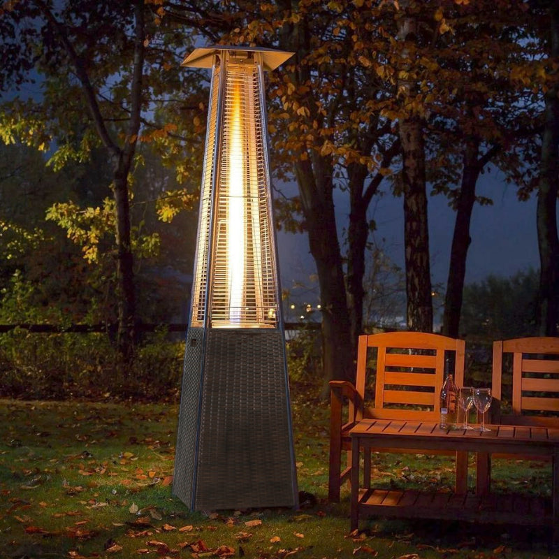 RADtec 89" Tower Flame Propane Patio Heater - Dark Brown Wicker (41,000 BTU)