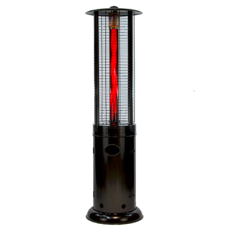 RADtec 80" Ellipse Flame Propane Patio Heater - Black with Ruby Glass (41,000 BTU)