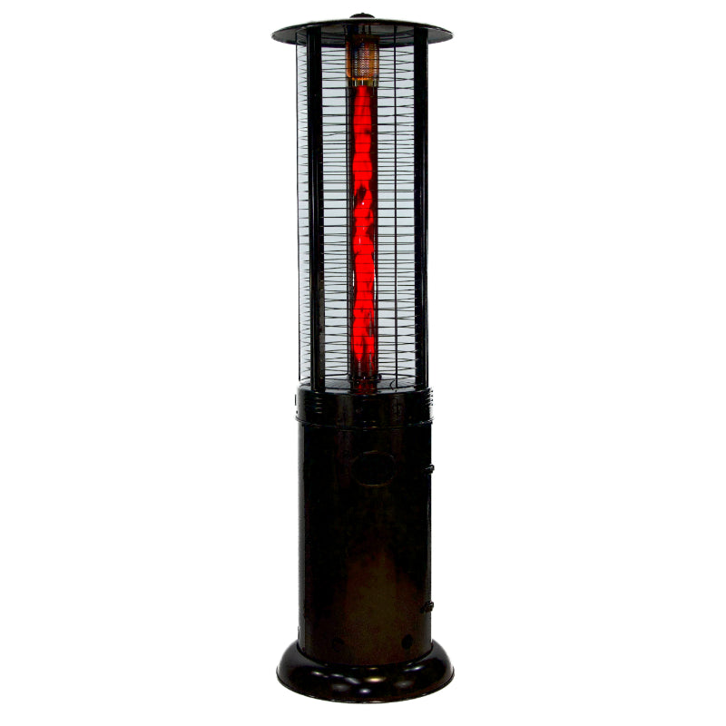 RADtec 80" Ellipse Flame Propane Patio Heater - Black with Ruby Glass (41,000 BTU)