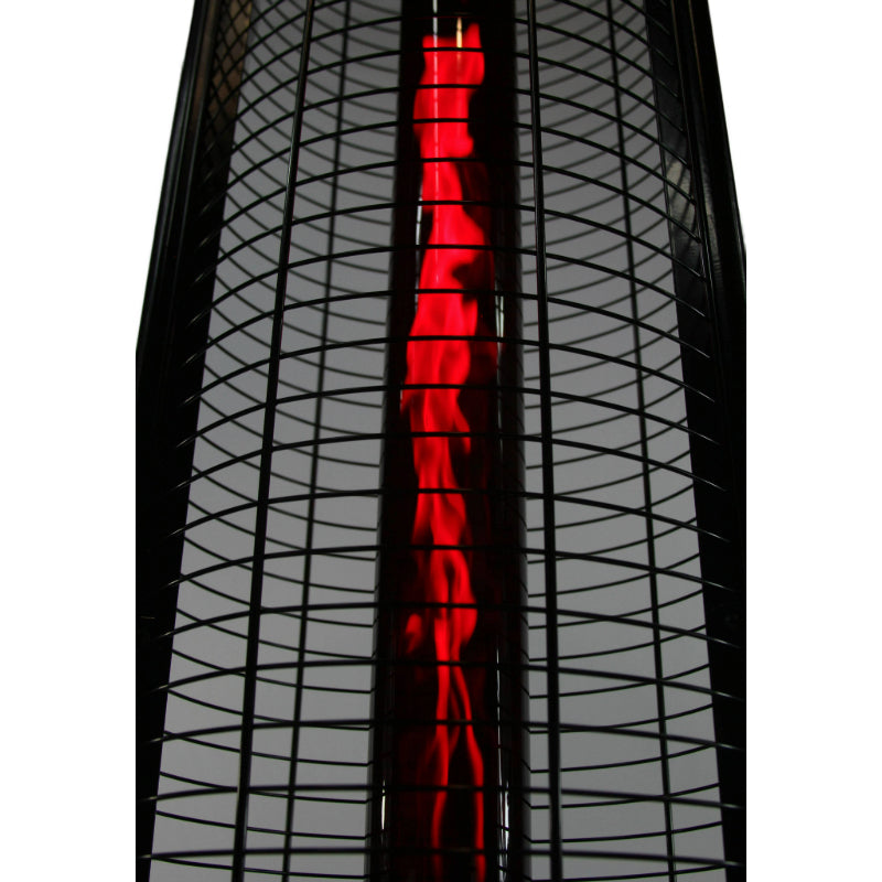 RADtec 80" Ellipse Flame Propane Patio Heater - Black with Ruby Glass (41,000 BTU)