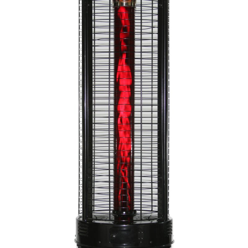 RADtec 80" Ellipse Flame Propane Patio Heater - Black with Ruby Glass (41,000 BTU) - Ridgeline Air