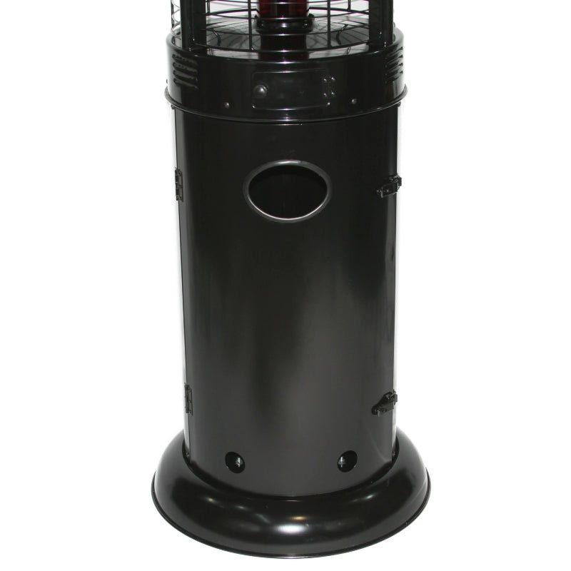 RADtec 80" Ellipse Flame Propane Patio Heater - Black with Ruby Glass (41,000 BTU) - Ridgeline Air