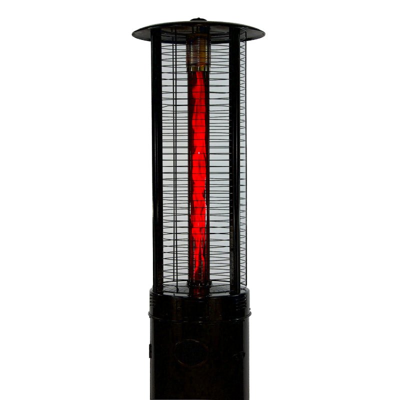 RADtec 80" Ellipse Flame Propane Patio Heater - Black with Ruby Glass (41,000 BTU) - Ridgeline Air