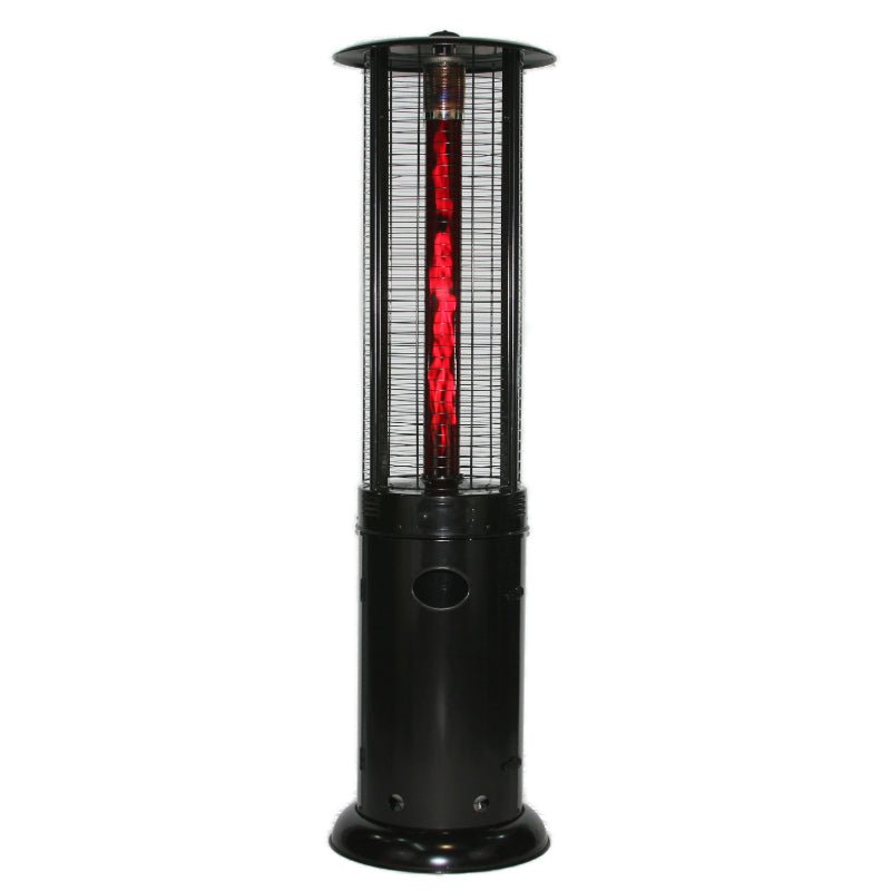 RADtec 80" Ellipse Flame Propane Patio Heater - Black with Ruby Glass (41,000 BTU) - Ridgeline Air