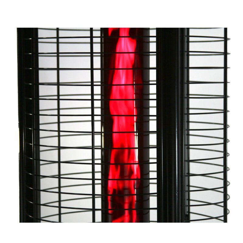 RADtec 80" Ellipse Flame Propane Patio Heater - Black with Ruby Glass (41,000 BTU) - Ridgeline Air