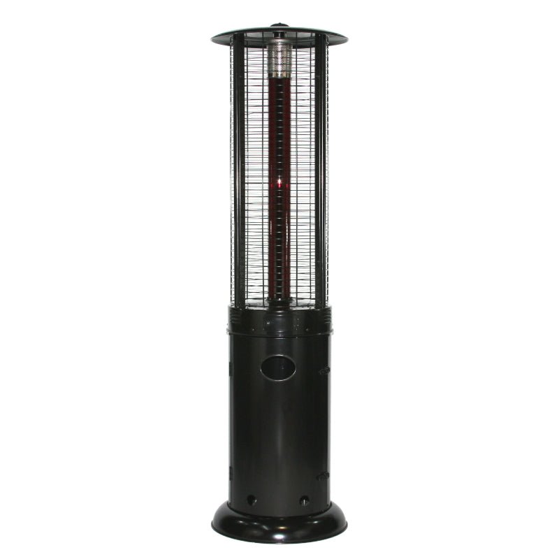 RADtec 80" Ellipse Flame Propane Patio Heater - Black with Ruby Glass (41,000 BTU) - Ridgeline Air